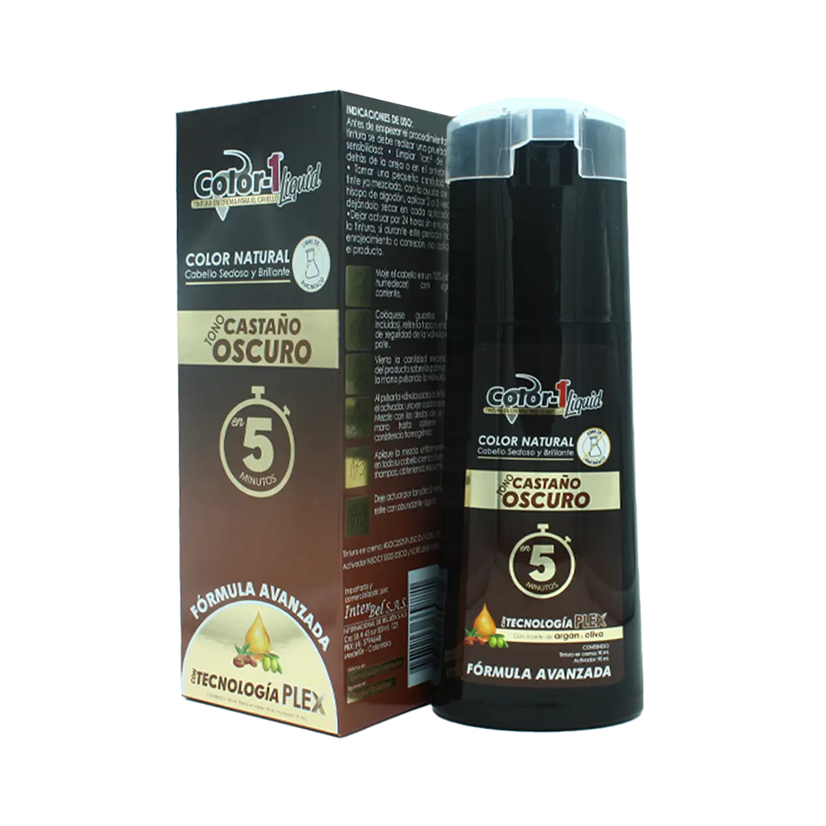 Tinte líquido Color-1 Castaño Pote y caja 180