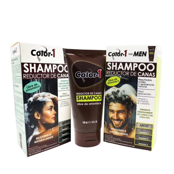 shampoo reductor de canas para Mujer y Hombre, canas, antiedad, tintura canas